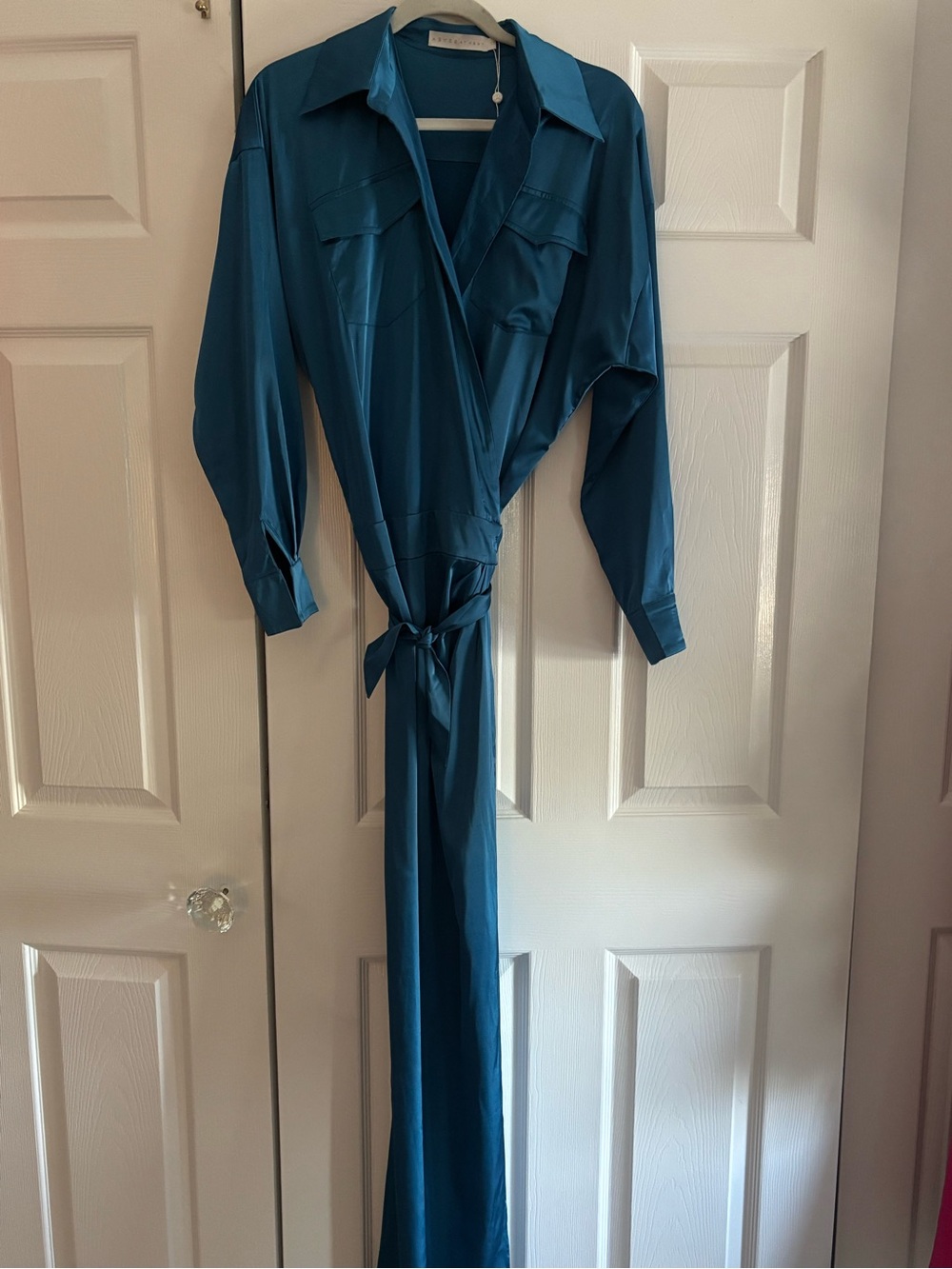 Abyss By Abby Teal Satin dress
